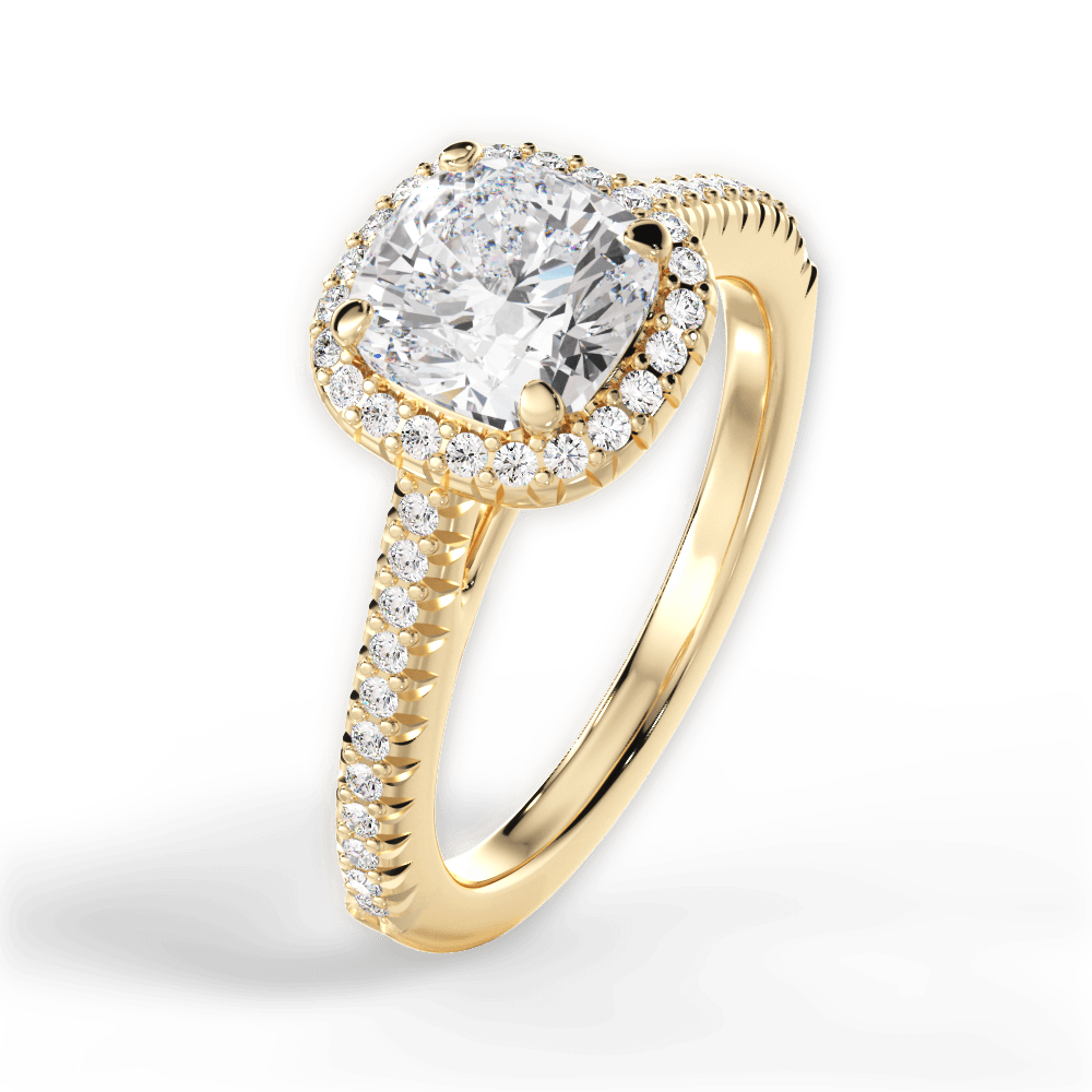 Jenny Cushion Cut Lab Grown Diamond 18Kt Yellow Gold Engagement Ring - View 2
