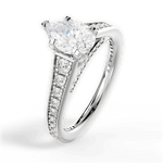 Leslie Pear Cut Lab Grown Diamond 14Kt White Gold Engagement Ring - View 2