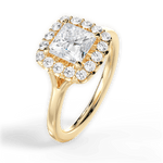 Geneva Princess Cut Lab Grown Diamond 18Kt Yellow Gold Engagement Ring - View 3