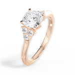 Celeste Cushion Cut Lab Grown Diamond 18Kt Rose Gold Engagement Ring - View 4