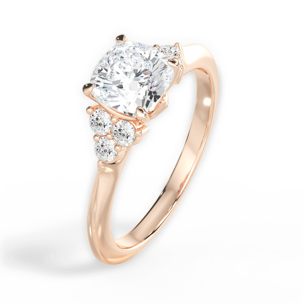 Celeste Cushion Cut Lab Grown Diamond 18Kt Rose Gold Engagement Ring - View 4