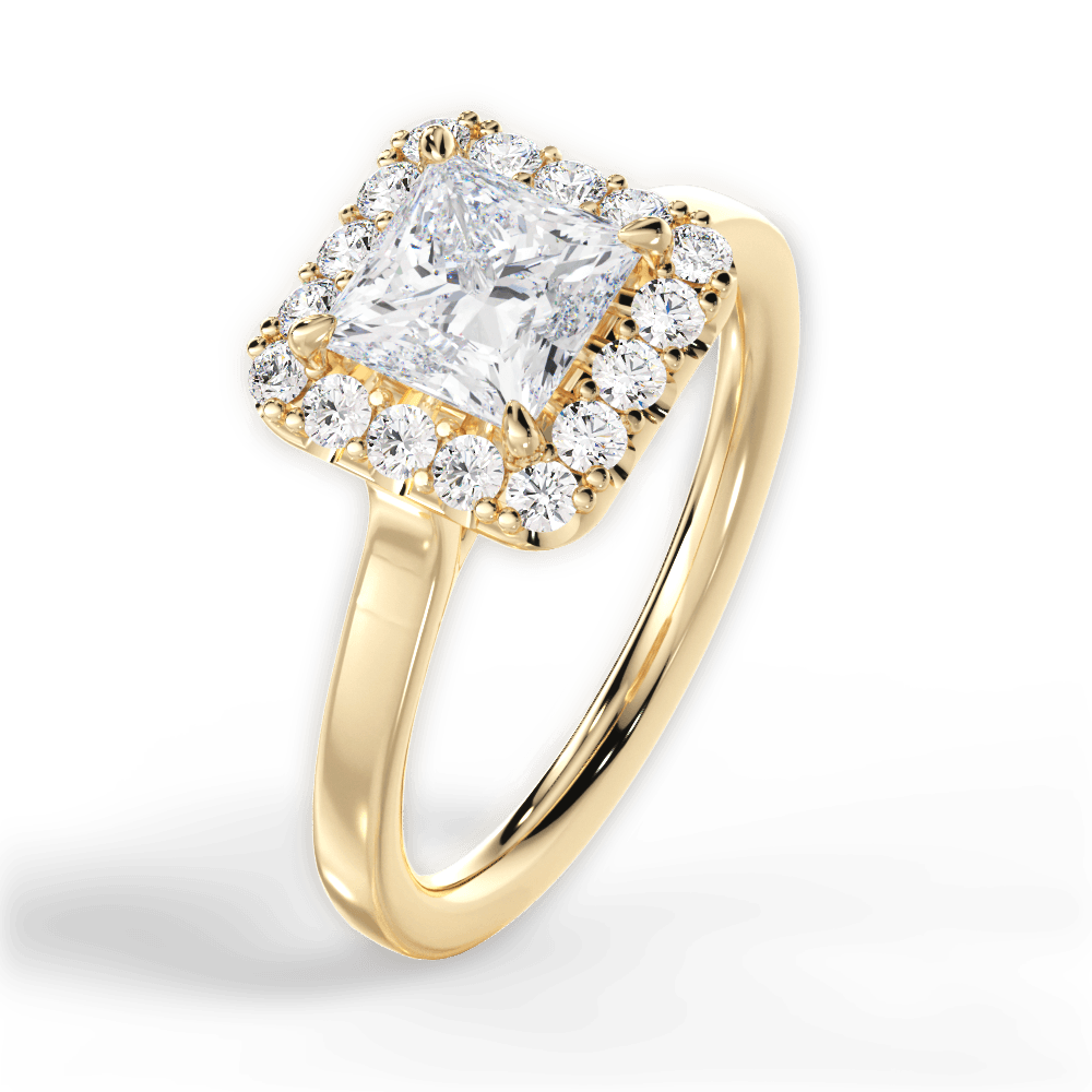 Fiona Princess Cut Lab Grown Diamond 18Kt Yellow Gold Engagement Ring - View 3