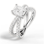 Lauren Radiant Cut Lab Grown Diamond Platinum Engagement Ring - View 2