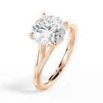 Anita Round Cut Lab Grown Diamond 18Kt Rose Gold Engagement Ring - View 3