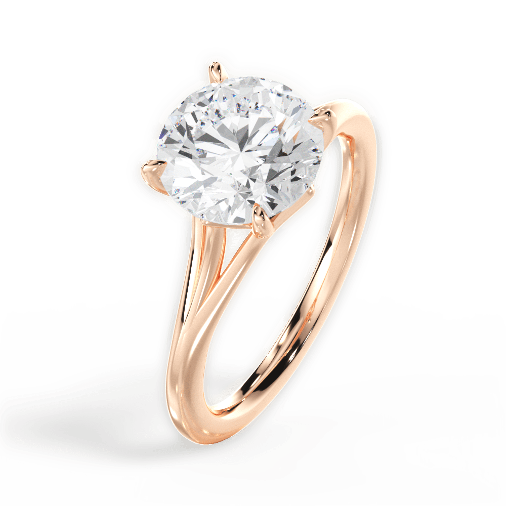 Anita Round Cut Lab Grown Diamond 18Kt Rose Gold Engagement Ring - View 3