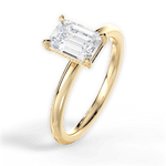 Brenda Emerald Cut Lab Grown Diamond 18Kt Yellow Gold Engagement Ring - View 4