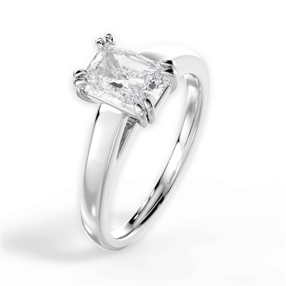 Anna Radiant Cut Lab Grown Diamond 14Kt White Gold Engagement Ring - View 2