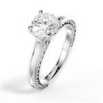 Carrie Round Cut Lab Grown Diamond 14Kt White Gold Engagement Ring - View 2