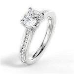 Elena Cushion Cut Lab Grown Diamond 14Kt White Gold Engagement Ring - View 3