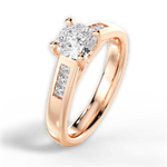 Brittany Cushion Cut Lab Grown Diamond 18Kt Rose Gold Engagement Ring - View 3