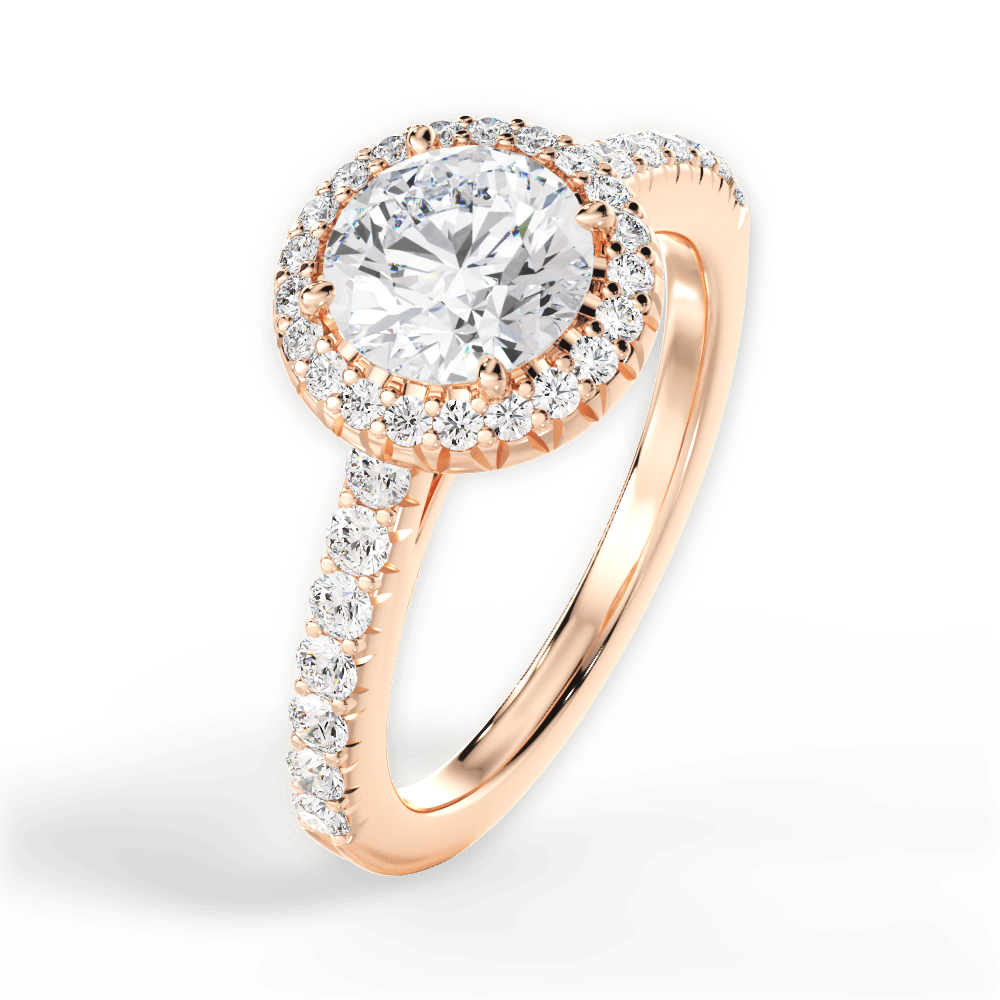 Kathleen Round Cut Lab Grown Diamond 18Kt Rose Gold Engagement Ring - View 4