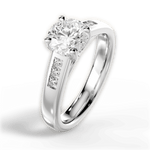 Brittany Round Cut Lab Grown Diamond 18Kt White Gold Engagement Ring - View 4
