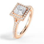 Judy Princess Cut Lab Grown Diamond 18Kt Rose Gold Engagement Ring - View 2