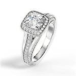 Lillian Asscher Cut Lab Grown Diamond 14Kt White Gold Engagement Ring - View 2