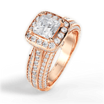 Madison Princess Cut Lab Grown Diamond 18Kt Rose Gold Engagement Ring - View 4