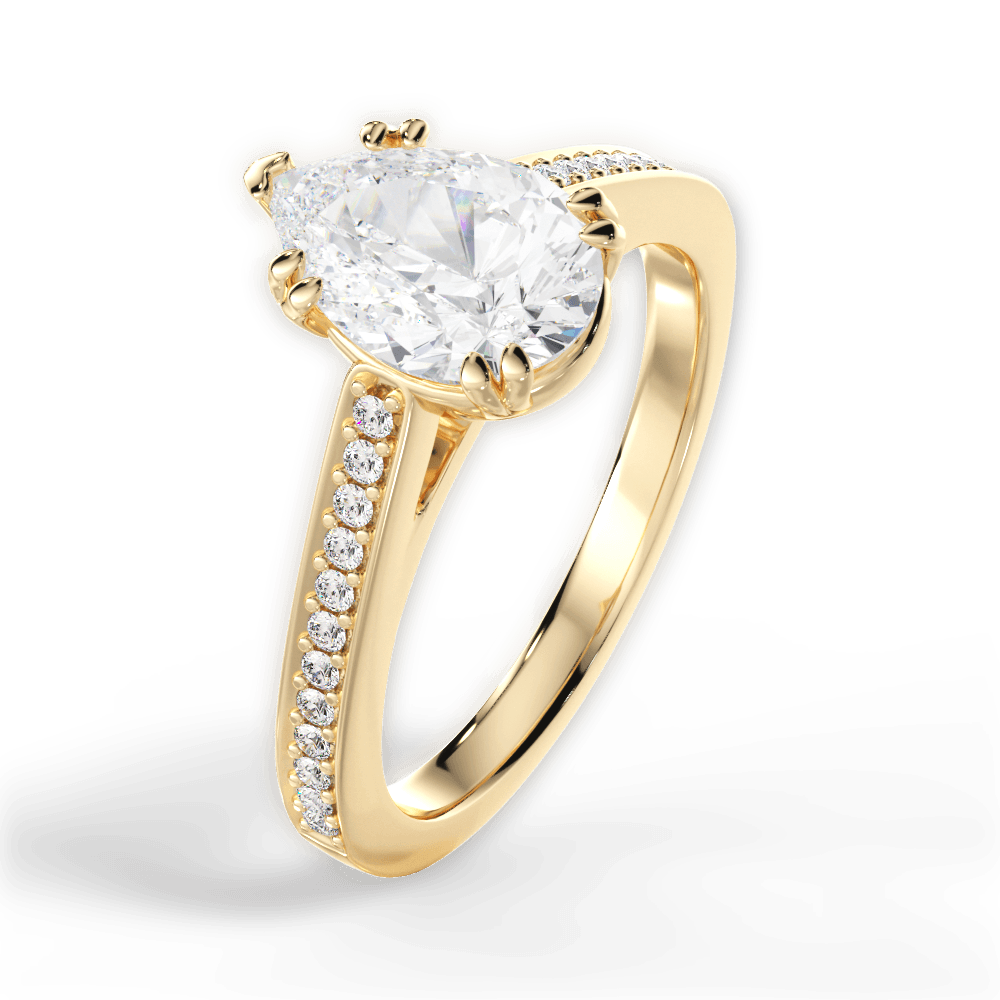 Denise Pear Cut Lab Grown Diamond 18Kt Yellow Gold Engagement Ring - View 4