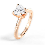 Casey Heart Cut Lab Grown Diamond 18Kt Rose Gold Engagement Ring - View 2