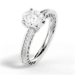 Donna Oval Cut Lab Grown Diamond 18Kt White Gold Engagement Ring - View 3