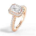 Kim Radiant Cut Lab Grown Diamond 18Kt Rose Gold Engagement Ring - View 4