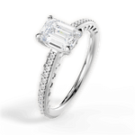 Caroline Emerald Cut Lab Grown Diamond 14Kt White Gold Engagement Ring - View 4