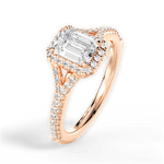 Judy Emerald Cut Lab Grown Diamond 18Kt Rose Gold Engagement Ring - View 4