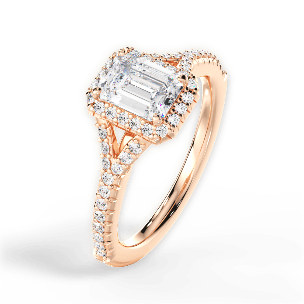 Judy Emerald Cut Lab Grown Diamond 18Kt Rose Gold Engagement Ring - View 4