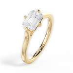 Bernadette Emerald Cut Lab Grown Diamond 18Kt Yellow Gold Engagement Ring - View 4