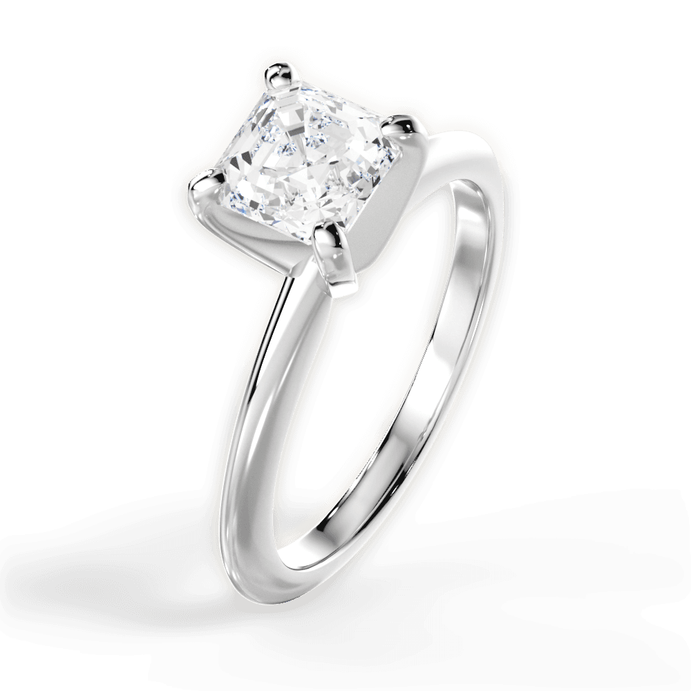 Alicia Asscher Cut Lab Grown Diamond Platinum Engagement Ring - View 4