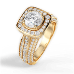 Madison Round Cut Lab Grown Diamond 18Kt Yellow Gold Engagement Ring - View 3