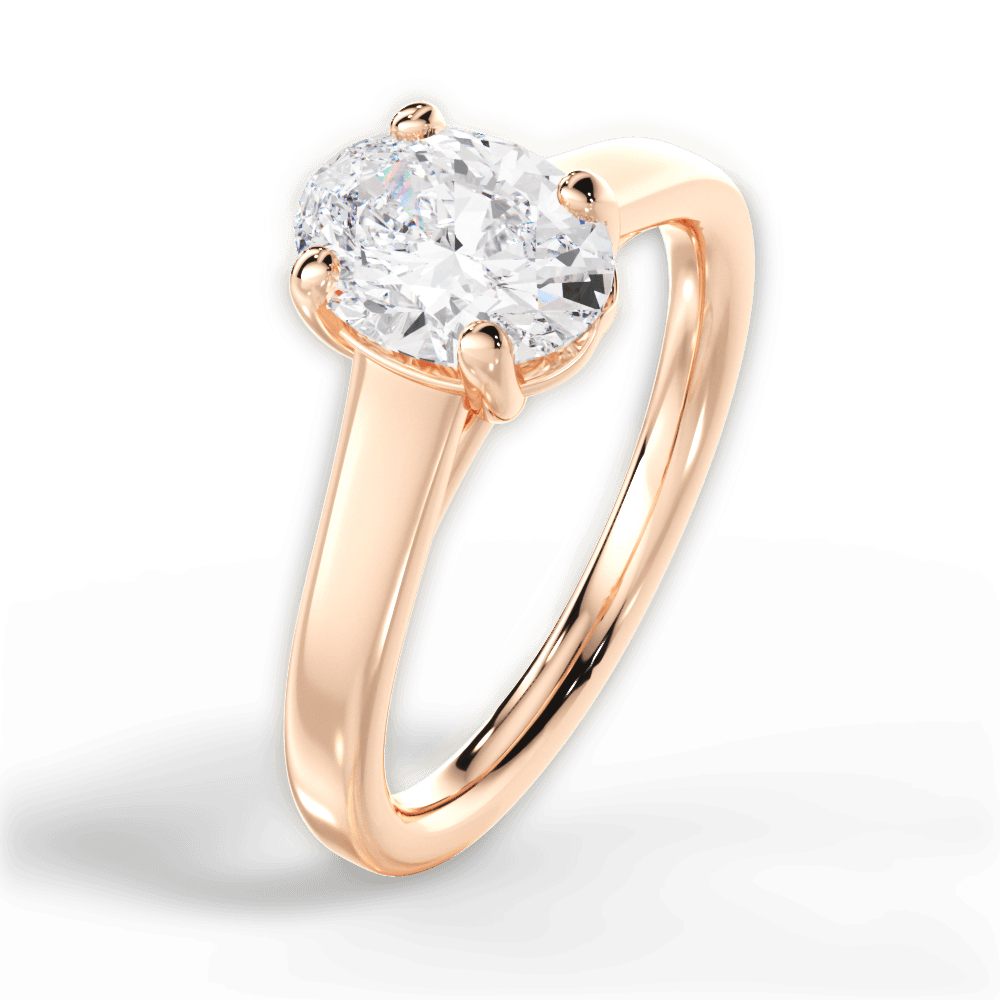 Ariana Oval Cut Lab Grown Diamond 18Kt Rose Gold Engagement Ring - View 2
