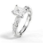 Claire Radiant Cut Lab Grown Diamond 14Kt White Gold Engagement Ring - View 4