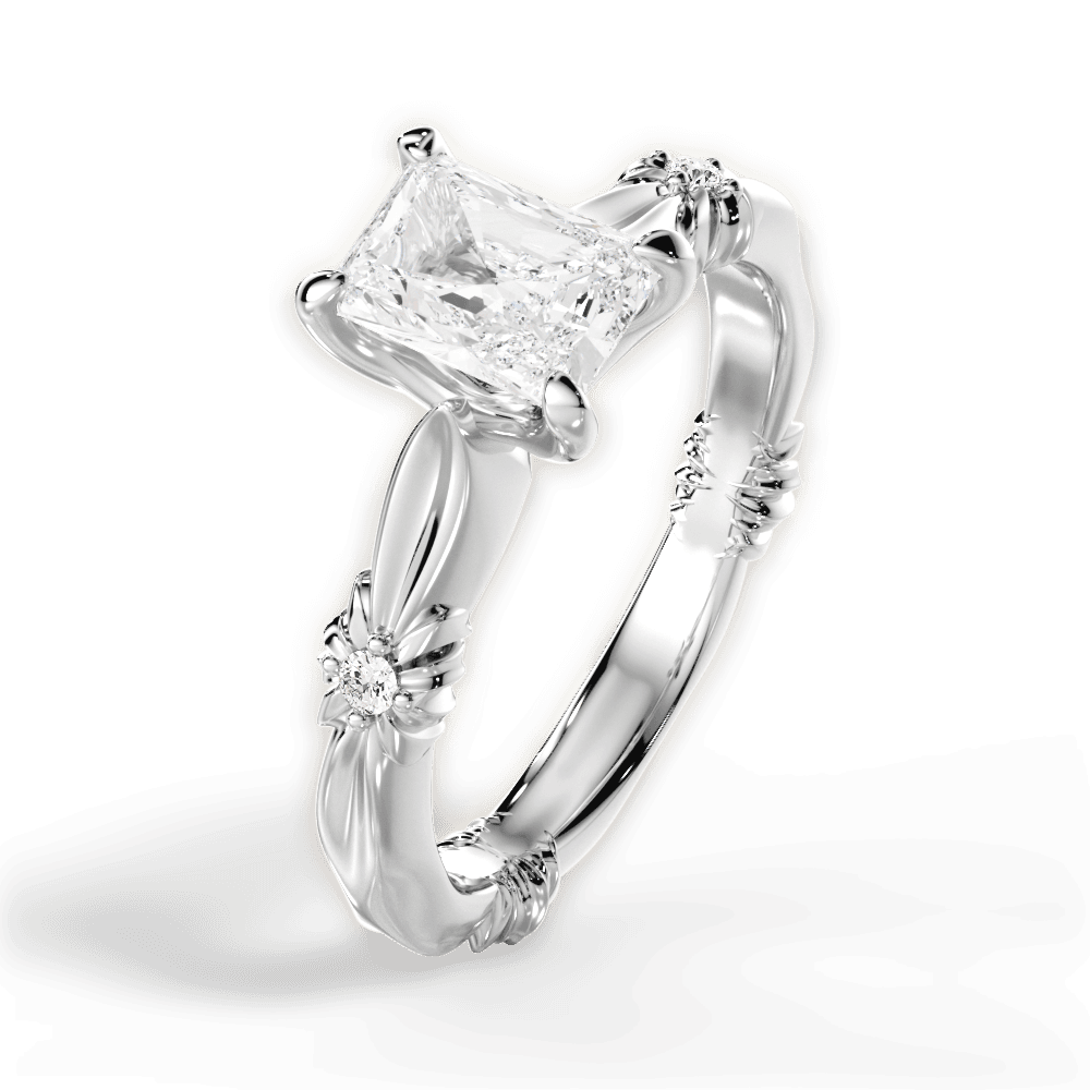 Claire Radiant Cut Lab Grown Diamond Platinum Engagement Ring - View 4