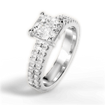 Kayla Asscher Cut Lab Grown Diamond Platinum Engagement Ring - View 3