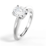 Amanda Oval Cut Lab Grown Diamond Platinum Engagement Ring - View 4
