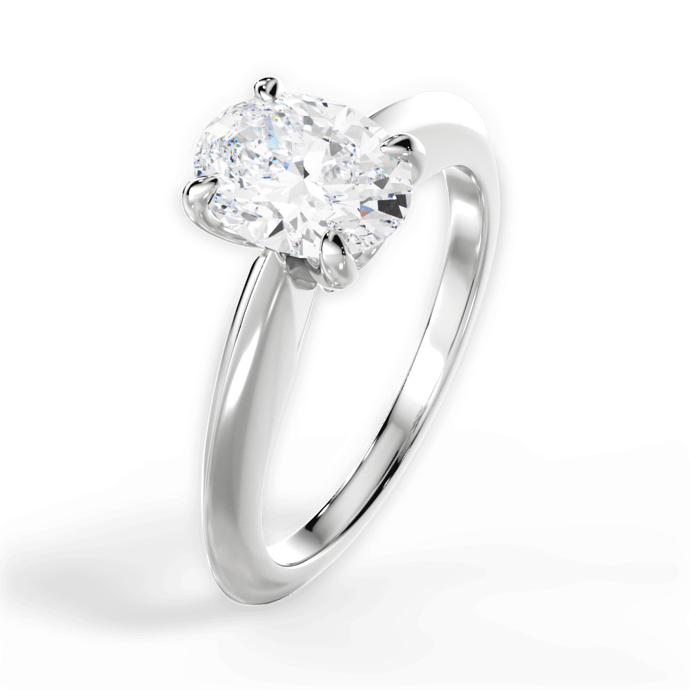 Amanda Oval Cut Lab Grown Diamond Platinum Engagement Ring - View 4