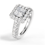 Lacey Princess Cut Lab Grown Diamond 14Kt White Gold Engagement Ring - View 3