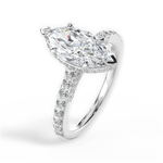 Laura Marquise Cut Lab Grown Diamond 14Kt White Gold Engagement Ring - View 3