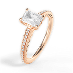 Caroline Radiant Cut Lab Grown Diamond 18Kt Rose Gold Engagement Ring - View 3