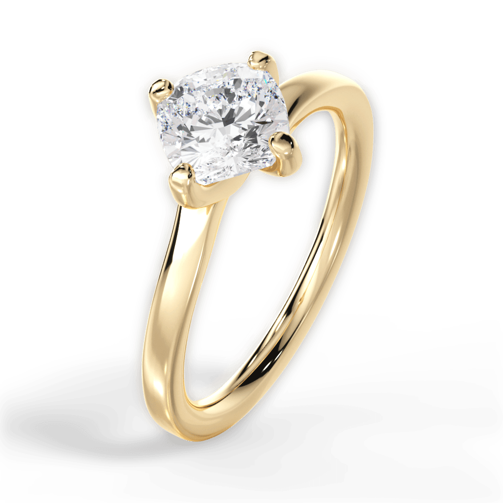 Ashley Cushion Cut Lab Grown Diamond 18Kt Yellow Gold Engagement Ring - View 4
