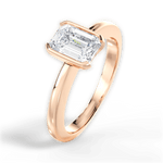 Bridget Emerald Cut Lab Grown Diamond 18Kt Rose Gold Engagement Ring - View 2