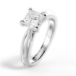 Amy Princess Cut Lab Grown Diamond 18Kt White Gold Engagement Ring - View 4