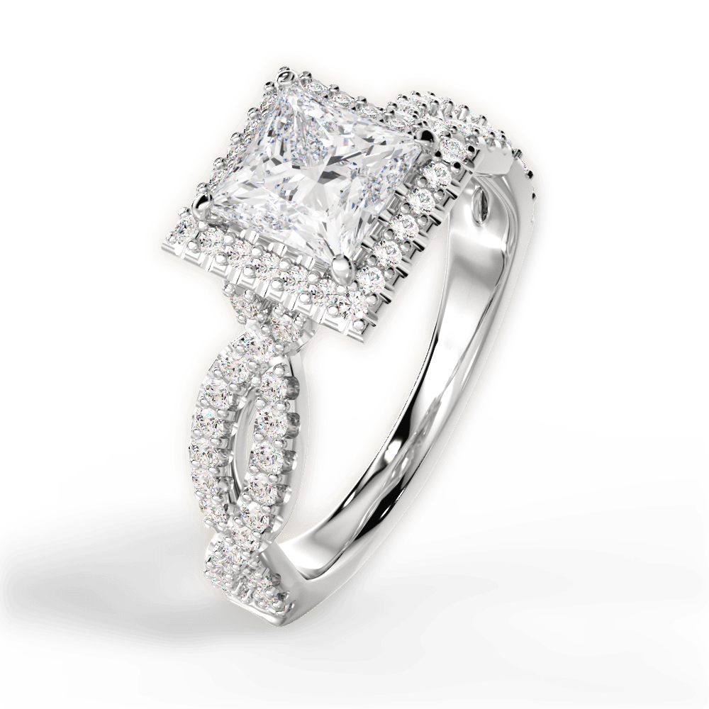 Latoya Princess Cut Lab Grown Diamond Platinum Engagement Ring - View 4