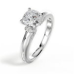 Florence Cushion Cut Lab Grown Diamond 14Kt White Gold Engagement Ring - View 2