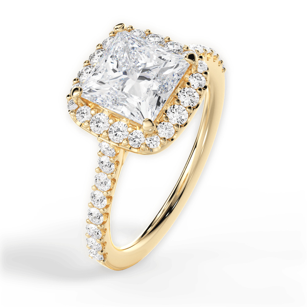Ingrid Princess Cut Lab Grown Diamond 18Kt Yellow Gold Engagement Ring - View 4