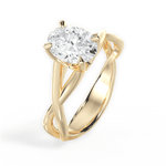 Aubrey Oval Cut Lab Grown Diamond 18Kt Yellow Gold Engagement Ring - View 2