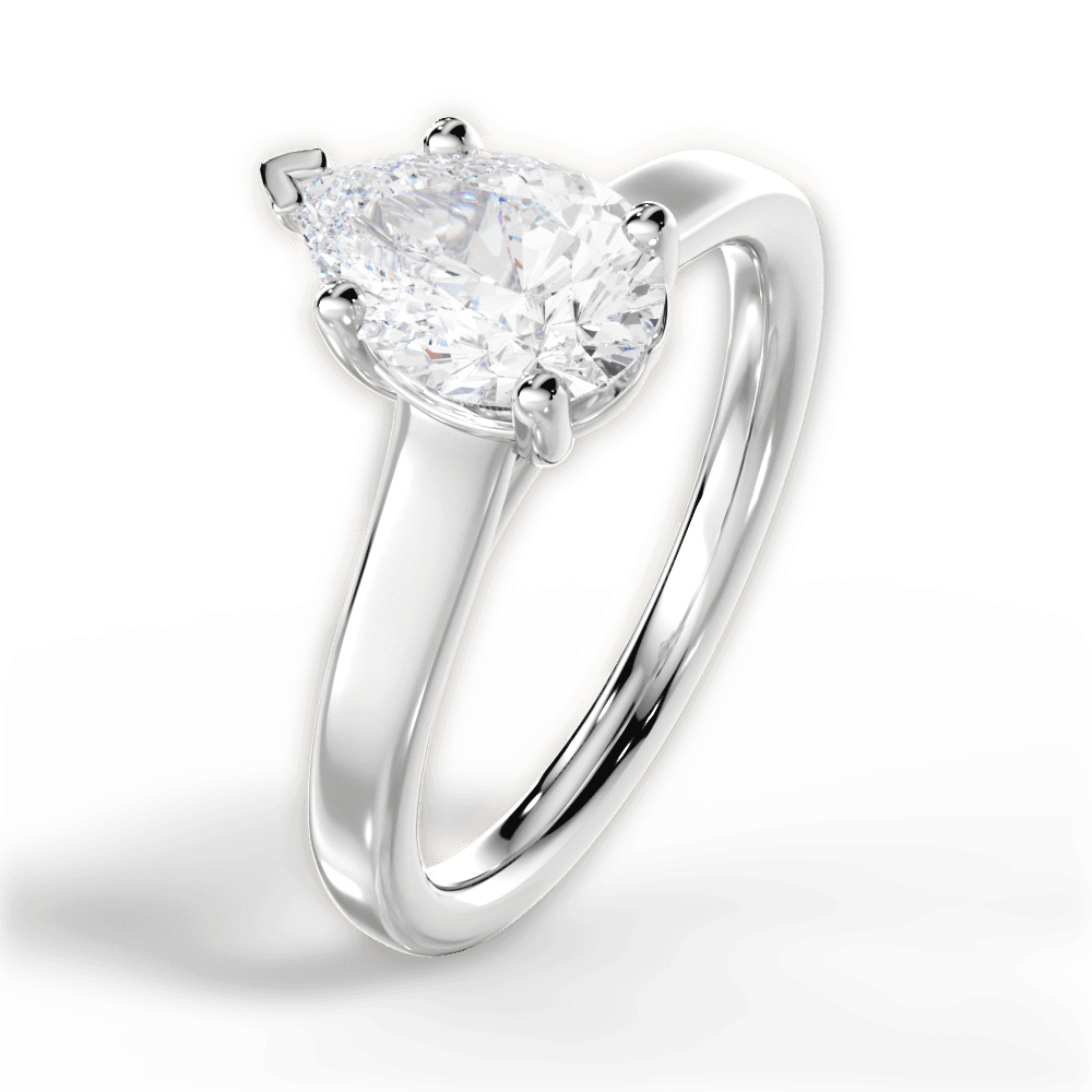 Ariana Pear Cut Lab Grown Diamond 18Kt White Gold Engagement Ring - View 4