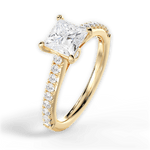 Frances Princess Cut Lab Grown Diamond 18Kt Yellow Gold Engagement Ring - View 2