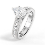 Lynn Pear Cut Lab Grown Diamond 18Kt White Gold Engagement Ring - View 2