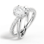 Jennifer Oval Cut Lab Grown Diamond Platinum Engagement Ring - View 2