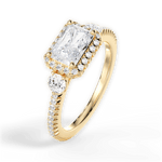 Kara Radiant Cut Lab Grown Diamond 18Kt Yellow Gold Engagement Ring - View 4